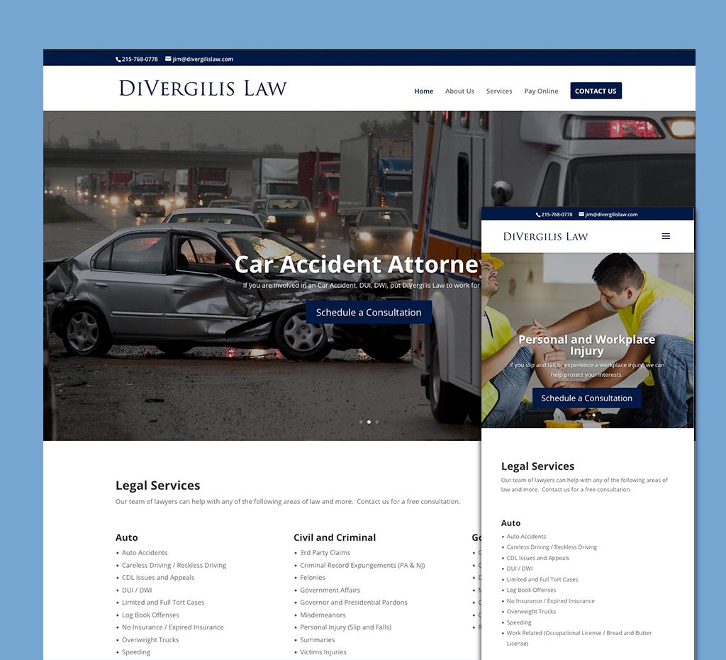 DiVergilis Law - DiVergilis Law, Lawyer Websites, Philadelphia, Pennsylvania, Lawfirm Websites