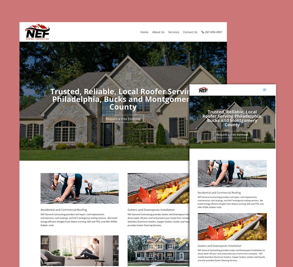 NEF General Contracting - NEF General Contracting, Contractor Website, Roofer Websites, Bucks County, PA, Pennsylvania