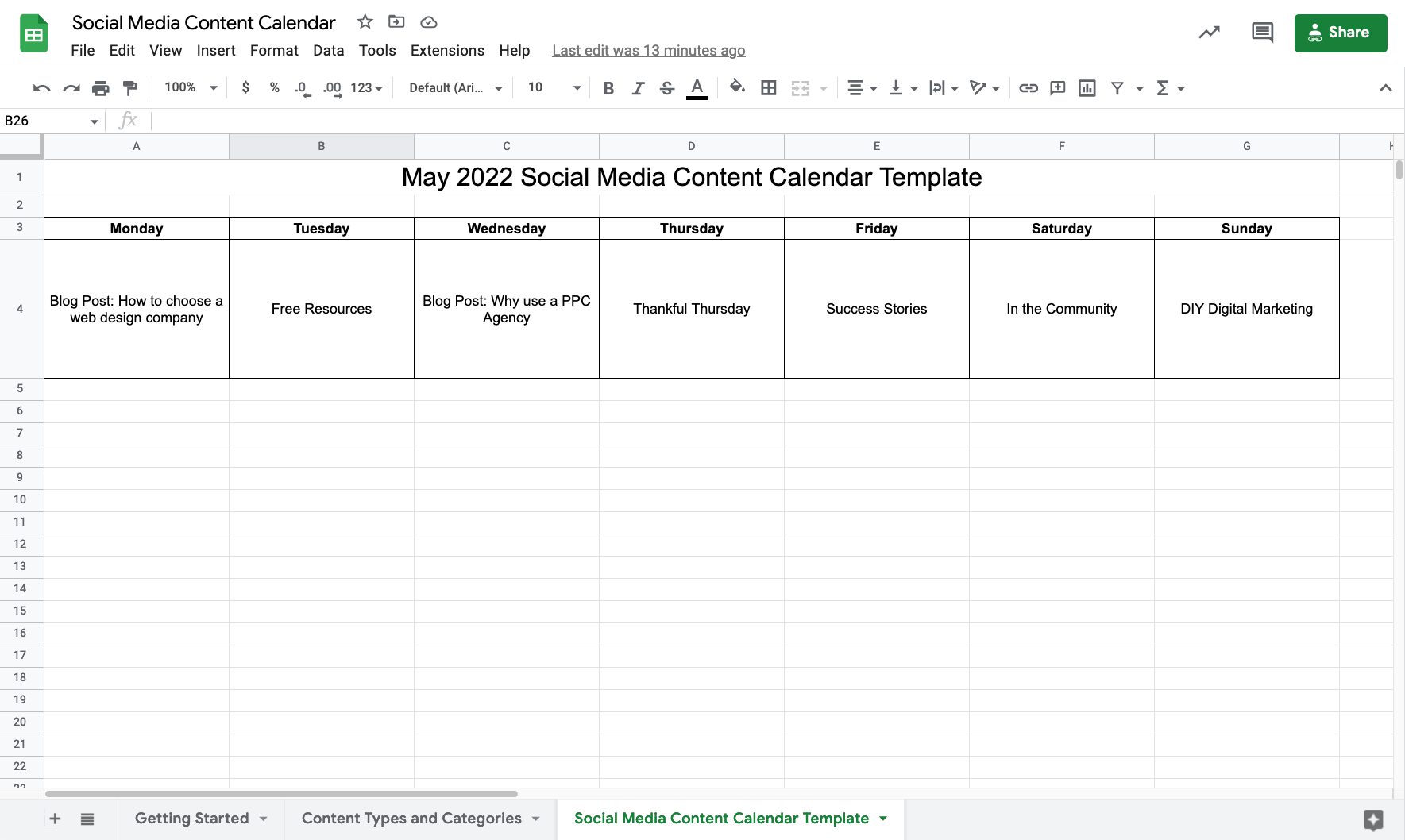 social media content calendar template google sheets - pennsylvania social media agency